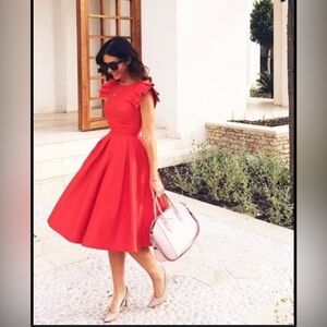 Ted Baker Orange Midi summer dress